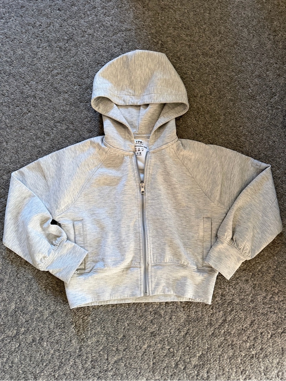 Abercrombie Kids YPB Gray Zip Front Hoodie Sweatshirt